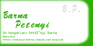 barna petenyi business card